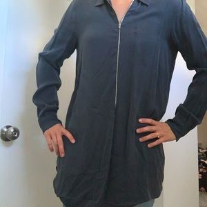 Blue-grey zip front tunic